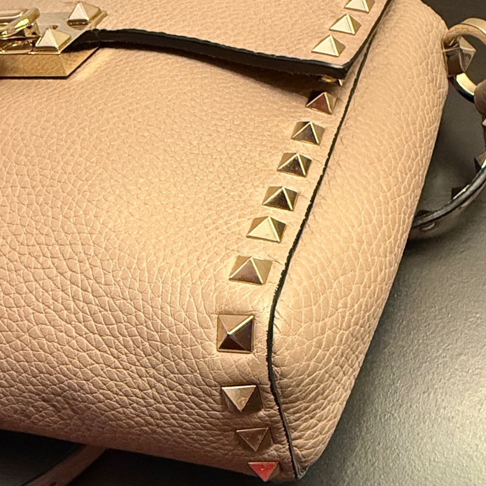 Valentino Garavani Rock Stud Leather Crossbody Bag with Gold Hardware - Picture 6 of 16
